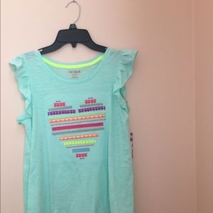 turquoise heart tank top